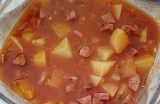 Linguiça calabresa com batata