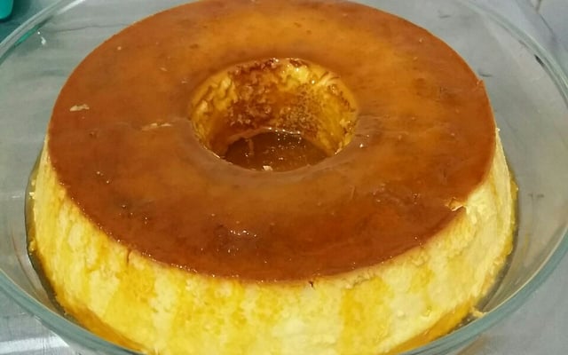 Pudim com leite em pó diluído