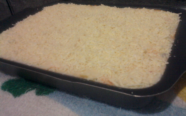 Bolo de batata com recheio de frango