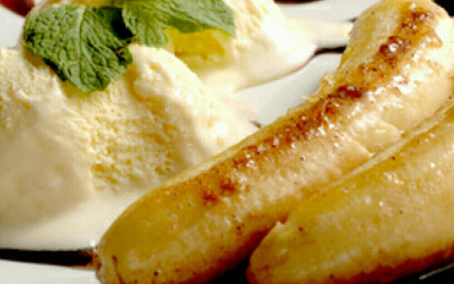 Banana quente no forno