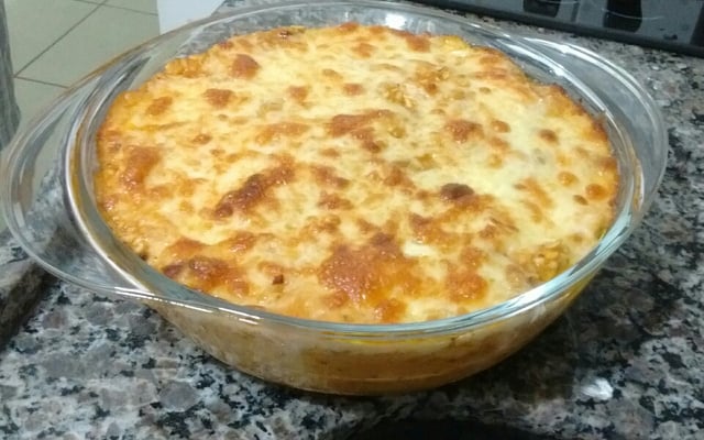 Risoto de palmito e frango gratinado (Risoto Misto)
