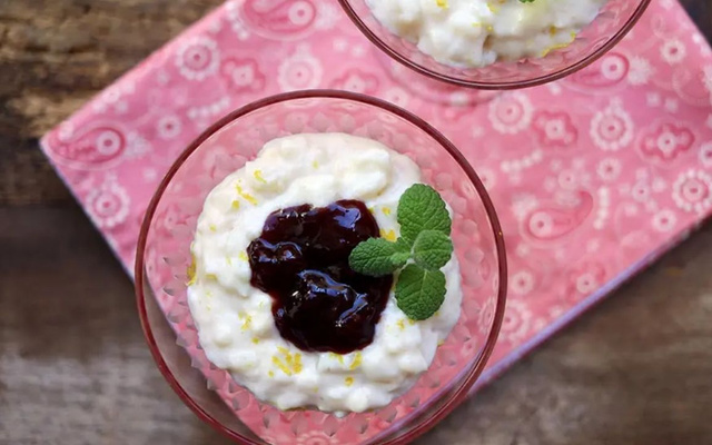 Arroz doce com amêndoas