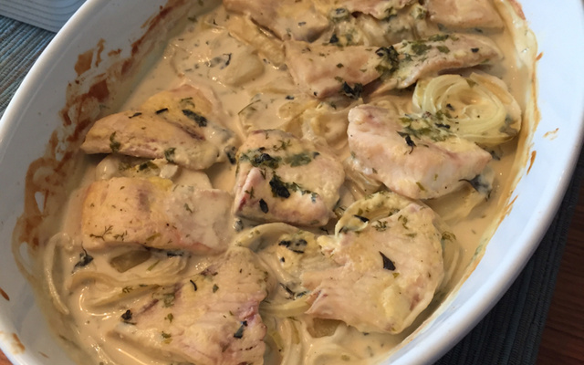 Tilápia com batatas ao forno