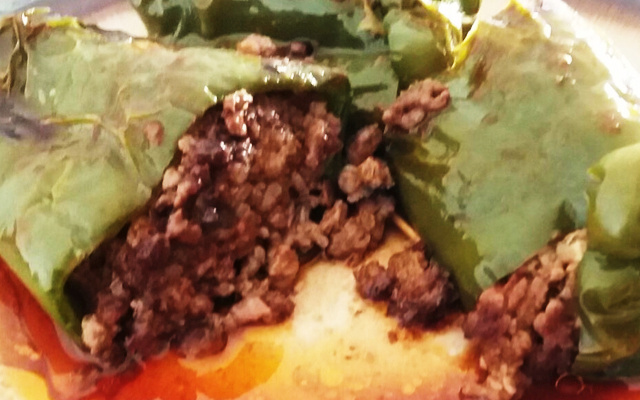 Pimentão recheado com carne seca