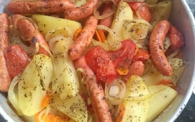 linguiça de frango ao forno