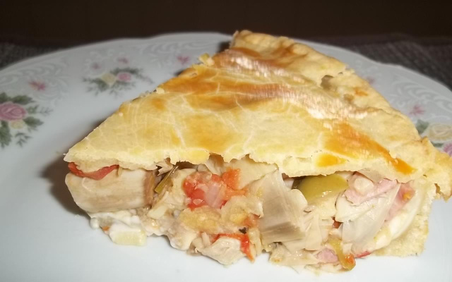 Empadão de palmito e presunto