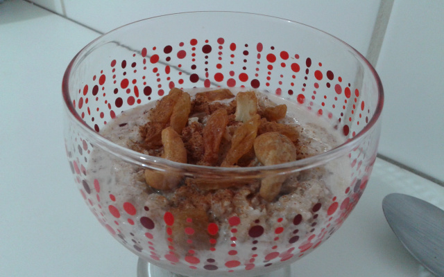 Arroz doce integral, sem açúcar nem lactose