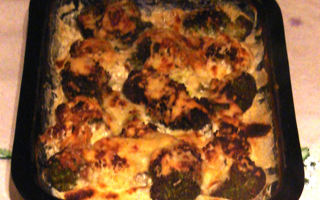 Couve-flor e brócolis gratinados