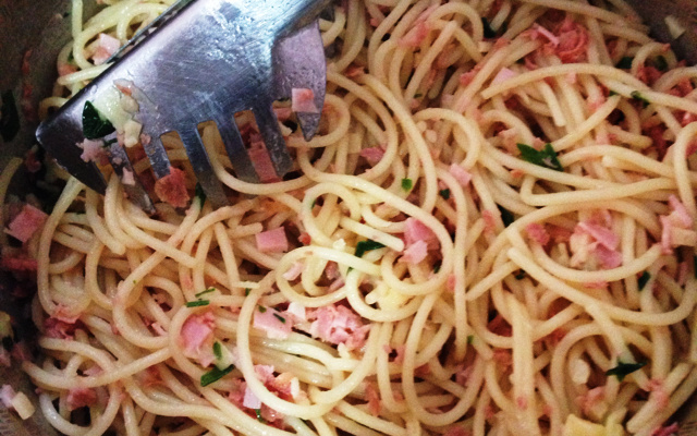 Macarrão alho e óleo diferente