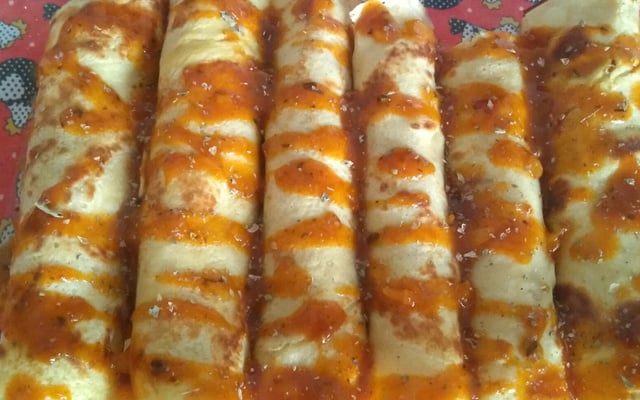 Panqueca de frango desfiado