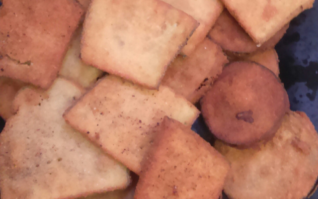 Berinjela frita do Ermes