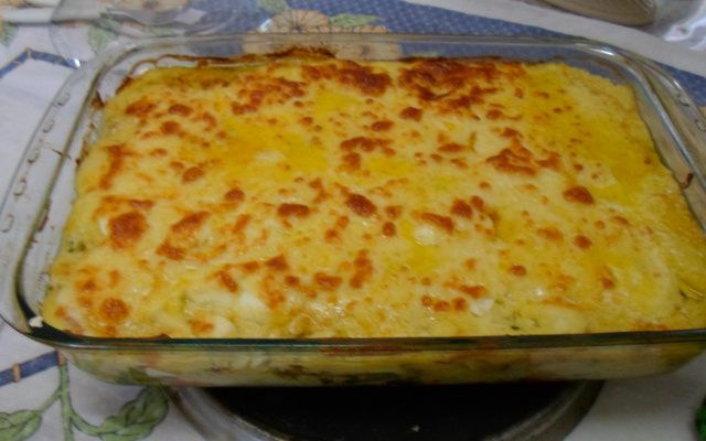 Escondidinho de bacalhau em neve