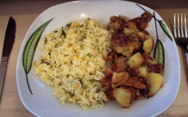 Arroz refogado com brócolis