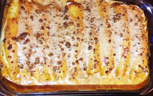 Panqueca light com molho rosé