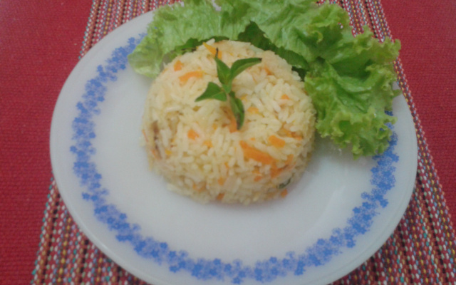Arroz com bacalhau e cenoura