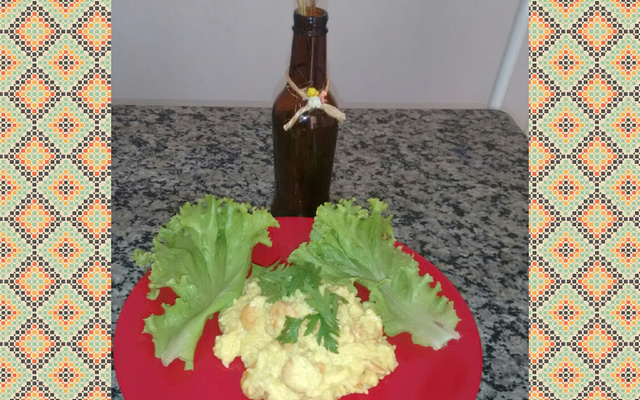 Risoto de camarão com requeijão