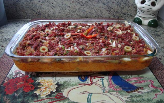 Souflé de abóbora com carne seca do Lúcio Cezar