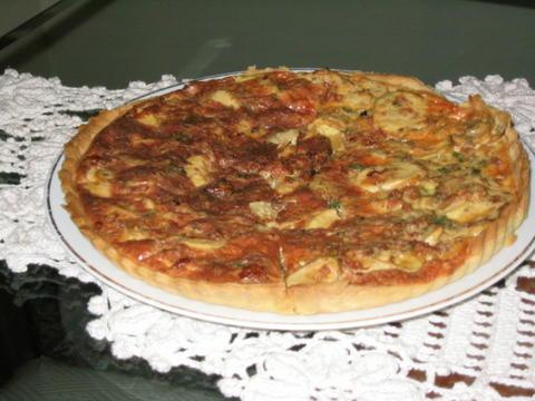 Quiche de champignon com bacon