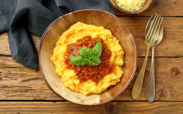 Polenta na panela de pressão