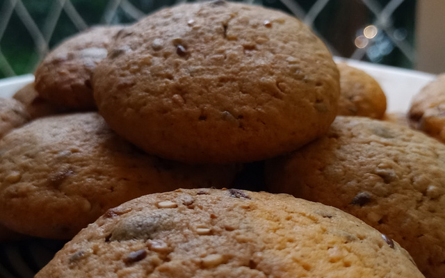 Biscoito de aveia com gotas de chocolate