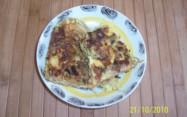 Omelete recheada com abobrinha