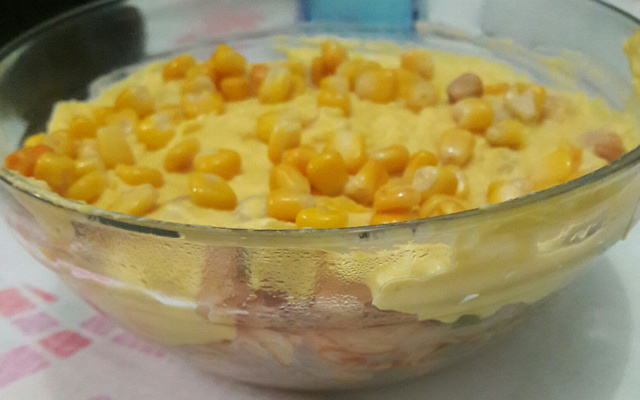 Macarrão com creme de milho