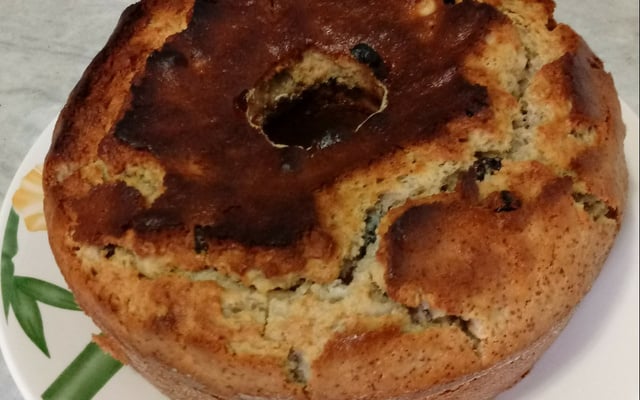 Bolo de banana com aveia