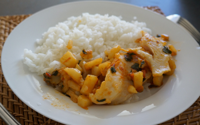 Fillé de peixe com batatas