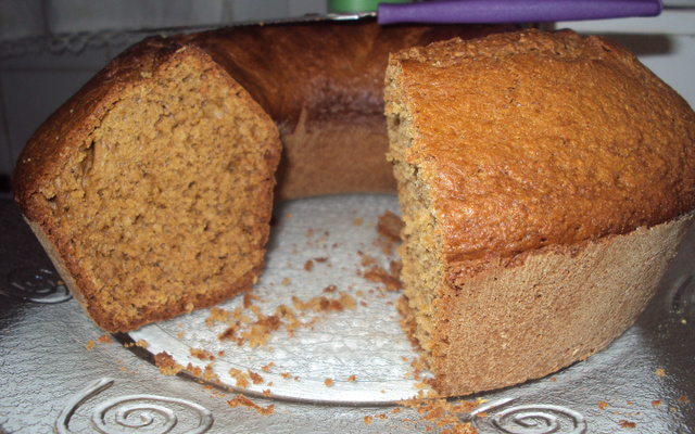 Bolo de aveia e açúcar mascavo