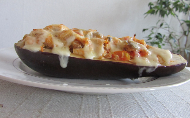 Berinjela com frango