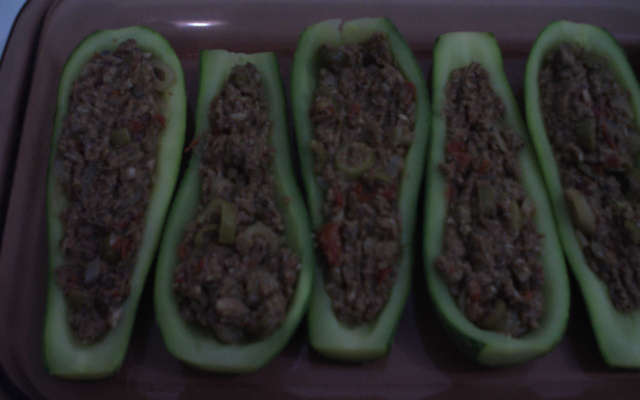 Abobrinha recheada supimpa