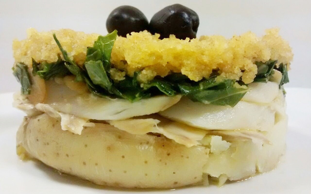 Bacalhau com broa de milho