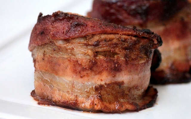 Filé mignon suíno com bacon na airfryer