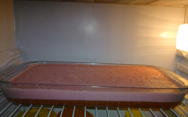 Gelatina espumosa meio a meio