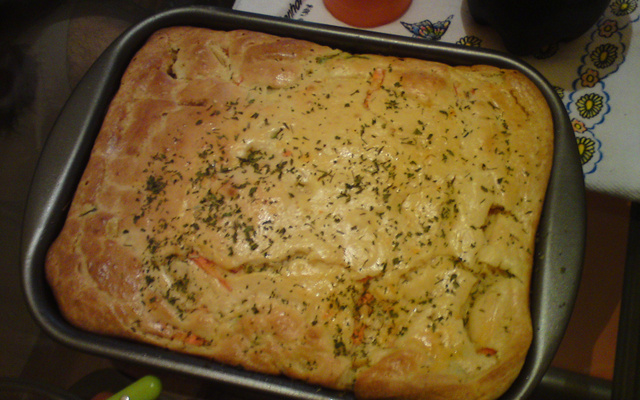 Torta de palmito no liquidificador