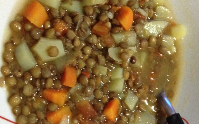 Sopa de lentilha da Pauleca
