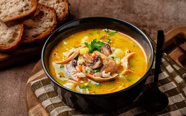 Canja de galinha à moda portuguesa