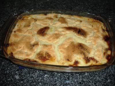 Legumes com bacalhau gratinado