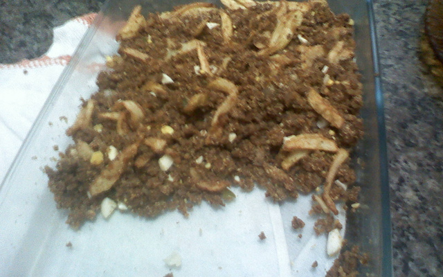 Farofa de carne moída com batata frita