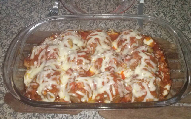 Polpetone assado e recheado