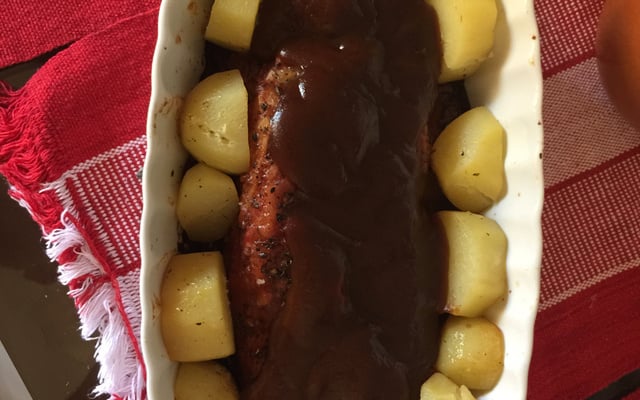 Costela de porco com molho Barbecue