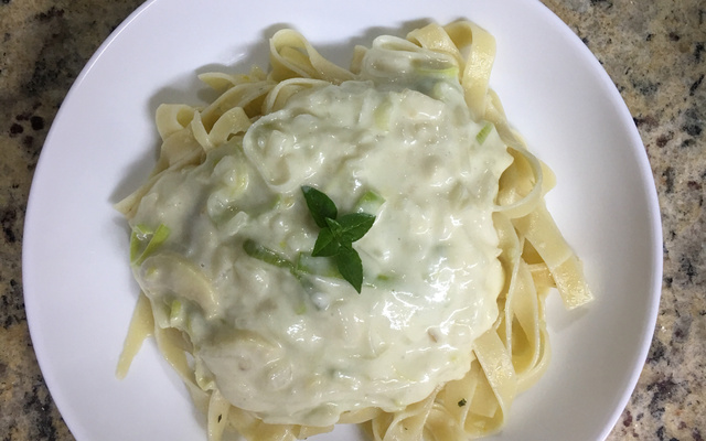 Creme de palmito com alho poró