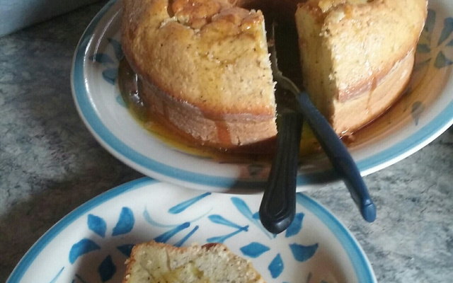 Bolo de maracujá crocante