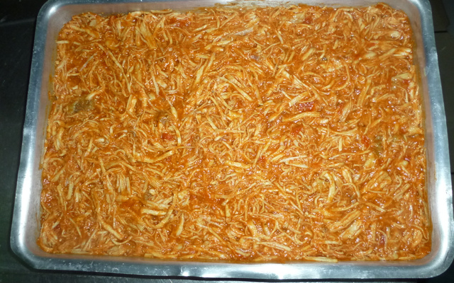 Polenta cremosa de frango