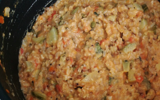 Risoto de abobrinha e tomate