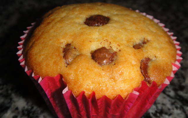 Muffins de baunilha e chocolate
