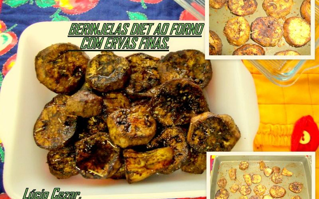 Berinjela diet ao forno com ervas finas