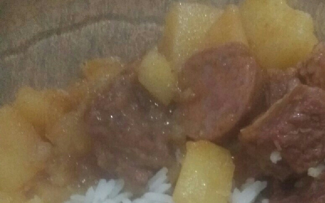 Carne de panela com liguiça