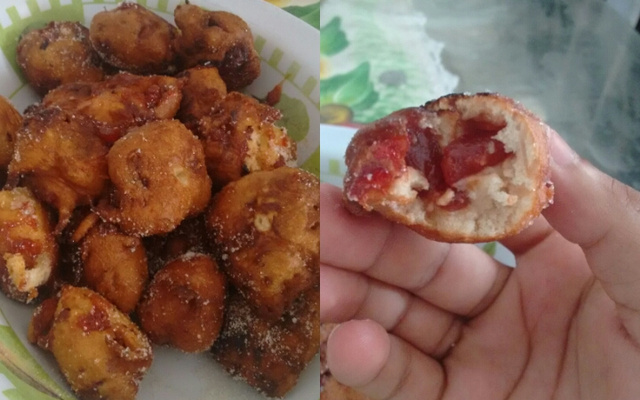 Bolinho de chuva com goiabada