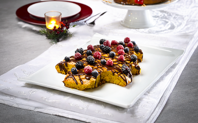 Bolo de Natal com ganache de chocolate
